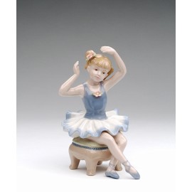 Cosmos Gifts 96533 Porcelain Ballerina in Blue Dress Figurine
