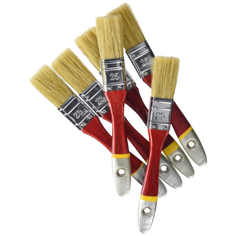 HARDY WORKING TOOLS Flat Brush Set 6 Pieces - 25mm