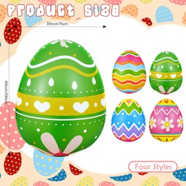 Liliful 4 Pcs 40 Inch Giant Inflatable Easter Eggs Decorations Colorful Large Inflatables Outdoor Decor Easter Standing Outdoor Easter Yard Ornaments for Garden Holiday Lawn Party(Egg)