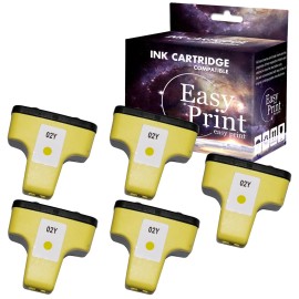 For HP 5PK replace for HP02 Ink Cartridge for PhotoSmart D7400 3310 Printer,Yellow