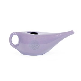 NETI POT Nasal Wash Jug, Ceramic Neti Jug with Mandala (Silver), Jug for Nasal Rinse, Nose Shower, Nethi Pot