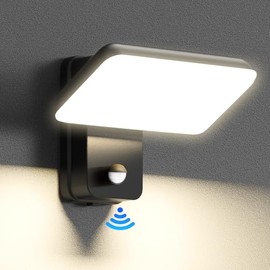 brightower brightower 24W Au?enwandleuchte mit Bewegungsmelder, IP65 LED Wandleuchte Au?en Aluminium mit Schwenkbar LED Panel, Warmwei? 3000K Au?enwandleuchte fr Garten Terrasse, Schwarz