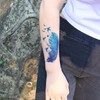 Oottati 6 Sheets Temporary Tattoo Stickers Colorful Blue Feather Dream