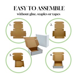 White Shipping Boxes 8x7x2 inch 25 Pack,Corrugated Boxes Mailer Packaging for Mailing Small Business，E-Commerce Gift Boxes for Wrapping Present Moving Storage Heavy Duty Recycled Cardboard Boxes