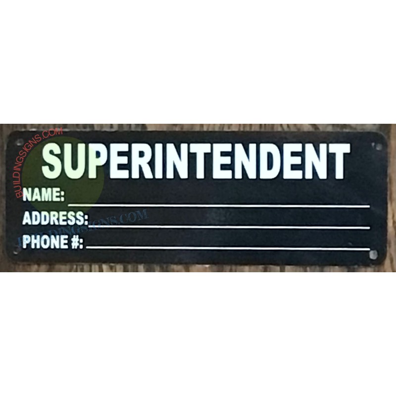 NYC hpd Superintendent Notice sign (Black,Post janitor name/address)-Black rock line