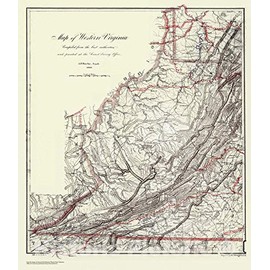 Historic Pictoric Vintage Map - Map of Western Virginia, VA, 1862 Civil War Map - Vintage Wall Art - 20in x 24in