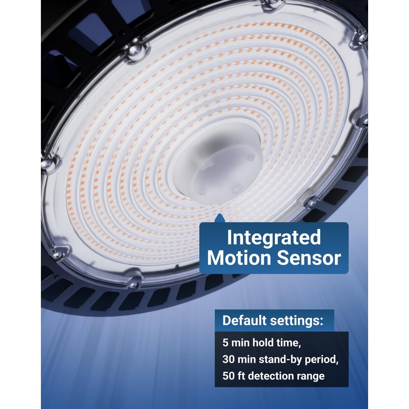 Sunco High Bay LED Shop Light with Motion Sensor, for