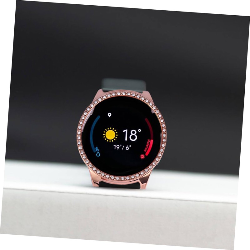 jojofuny 2pcs Delicate Diamond-Encrusted Protective Case for Watch Anti-Drop Rose