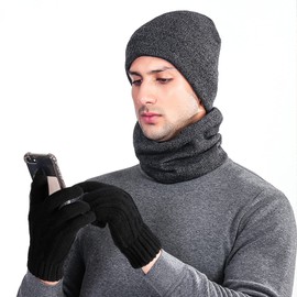 TAGVO Touchscreen Gloves Women Men 2 Pairs, Winter Warm Knit Gloves, Knit Gloves Men with Thin Thermal Fleece, Touch Screen Gloves Men's Gloves & Mittens, for Outdoor Windproof Running Driving