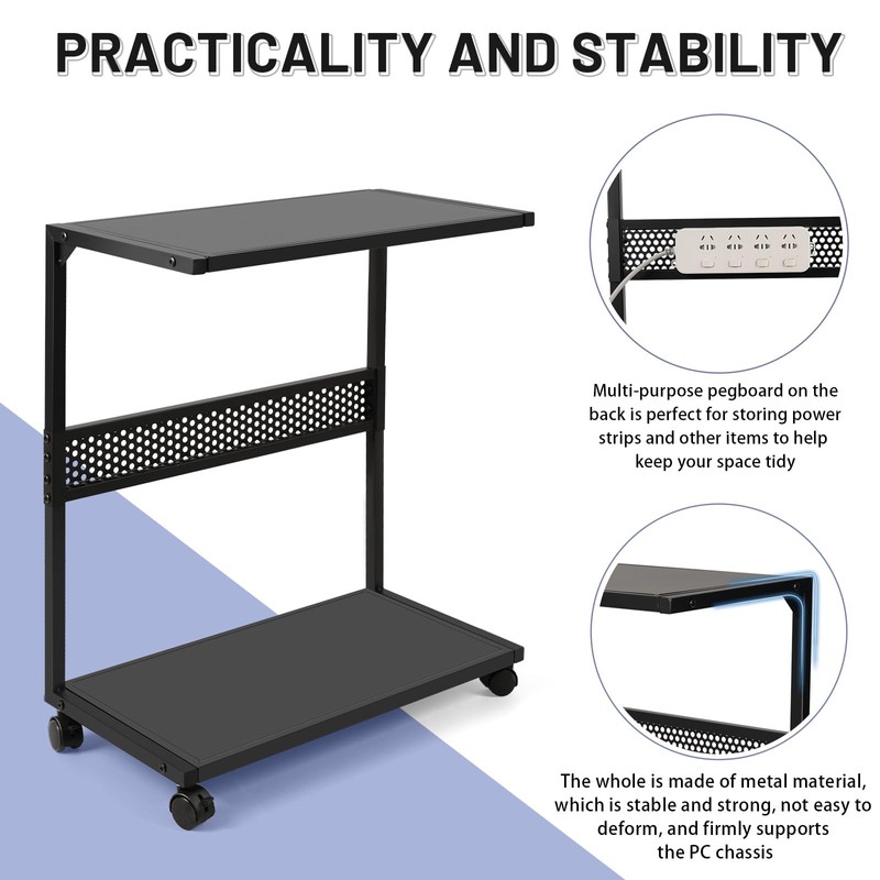 Bfttlity Large PC Stand Computer Tower Stand 2-Tier Metal CPU