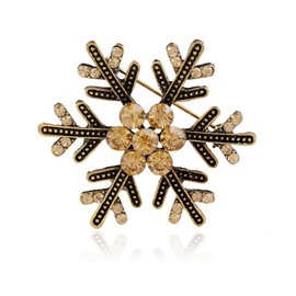 Vintage Snowflake Brooch Pin for Women Girls CZ Crystal Winter Flower Lapel Pins Christmas Brooches Badges Clip Brooch Pins for Christmas Decorations Ornaments Gifts daughter mom New Year'S Eve