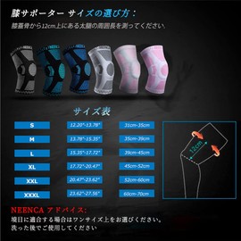 NEENCA 膝サポーター バレーボール ニーパッド 膝安定 スポーツ用 バドミントン/ランニング/バスケ/サッカー 左右兼用 衝撃 サイドバネ １枚入 大きいサイズ グレー 3XL