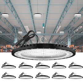 ROMMOR 165W UFO LED High Bay Light 25,000lm 5000K LED High Bay Lights with UL Listed US Hook 5' Cable Alternative to 700W MH/HPS IP65 Commercial Light Fixture for Warehouse Workshop Barn Factory Gym