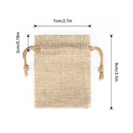 G2PLUS 20 PCS Small Hessian Bags, 7 x 9 cm Linen Drawstring Bags, Jute Burlap Gift Pouches, Advent Calendar Bags, Reindeer Food Bags for Christmas Gift Bags