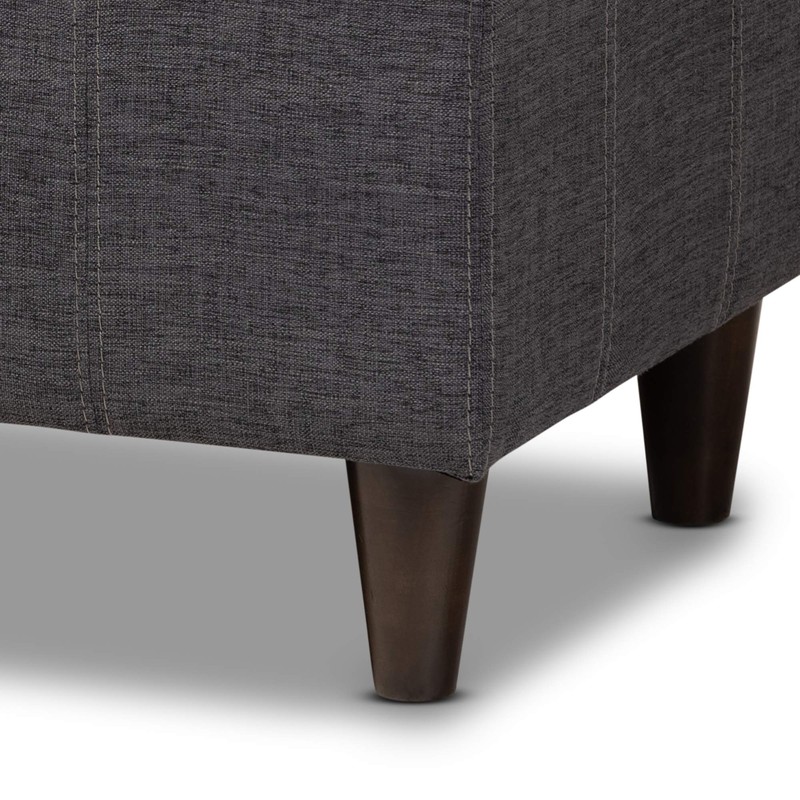 Baxton Studio Ottomans, One Size, Charcoal