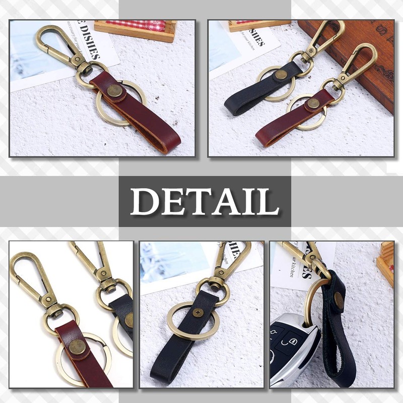 CHROME CRANE Leather Cowhide Leather Cord Key Ring Charm Keychain