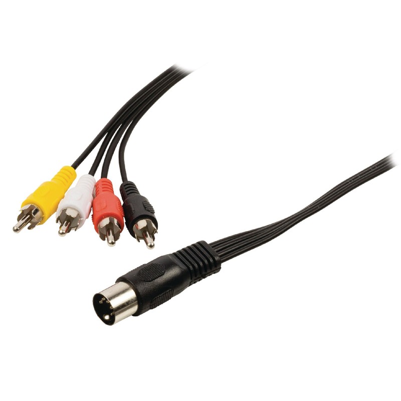 Valueline 1m 5 Pin Din Male to 4x RCA Male