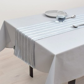 Style Decor W2601200 Table Runner/Table Center, 11.8 x 39.4 inches (30 x 100 cm), 100% Cotton, Reversible Type, Silver Light