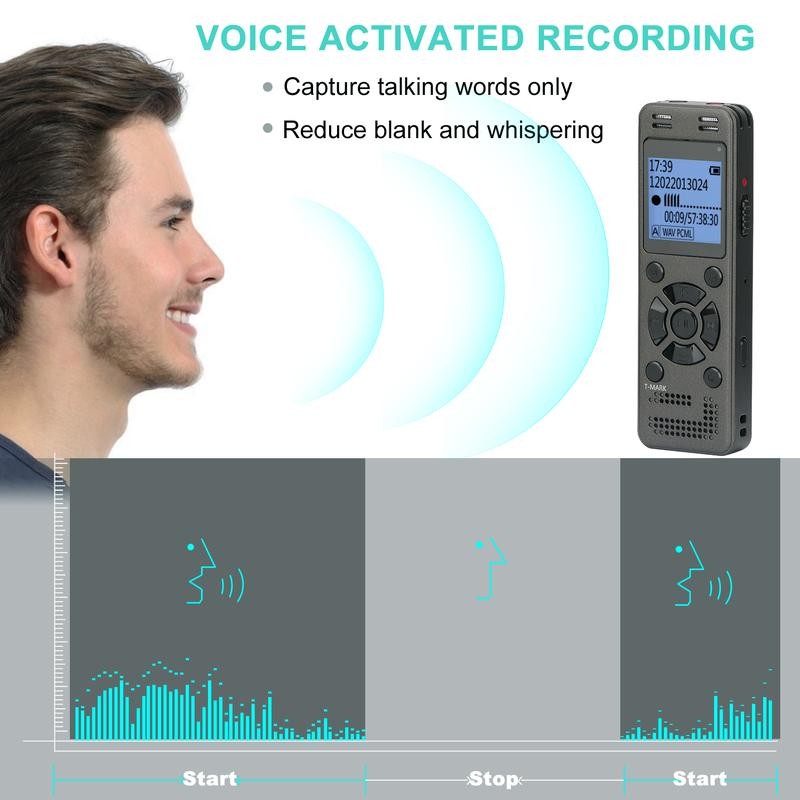 V618 Digital Voice Recorder 64GB with Advanced Noise Reduction, MP3