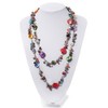 Avalaya Multicoloured Imitation Pearl, Bead and Shell Long Necklace -