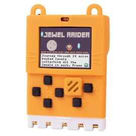 KittenBot Meowbit Card-Sized Retro Coding Arcade Programmable Handheld Game Console Suitable for STEM Education Compatible Micro:bit Expansion Board for Kids Ages 10+(Orange)