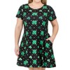 Women’s St Patricks Day Dotted Clover Dress with Pockets Casual
