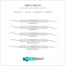 SURGIDENT GRACEY CURETTES PERIODONTIC DENTAL HAND TOOLS INSTRUMENTS PRO PICK *SET OF 5*