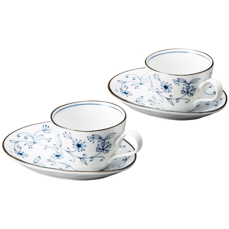 Japanese Pottery Cup_Saucer, Blue, 7.8 fl oz (200 ml), B40187180,
