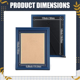 Ripeng 8.5 x 11 Wood Diploma Frame, Solid Wood Diploma Frames with Mat or Display 11x14 Certificates Without Mat, Tempered Glass Degree Document Frame for Rustic Finish with Gold Trim(Blue)