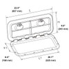 SEAFLO Marine Boat Deck Access Hatch & Lid 23.9" X