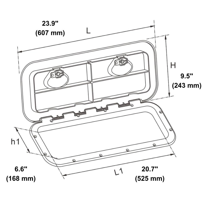 SEAFLO Marine Boat Deck Access Hatch & Lid 23.9" X