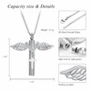 XSMZB Wings Cylinder Cremation Jewelry for Ashes Pendant Cross Urn