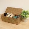 FEILANDUO 3-Section Seagrass Storage Basket with Lid Hand Woven Small