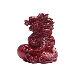 Acxico 1Pcs Mini RED Chinese Feng Shui Dragon Figurine Statue for Luck Success