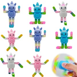 8 PCS Fidget Toys for Kids, Fidget Toys Party Bag Fillers, Party Bag Gifts for Kids Adult, Funny DIY Fingertip Spin Top Toys, All Ages Sensory Fidget Toys