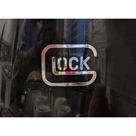 NASTUDIO - Safe Action Gun Decal Multi Color - Window, Car, Pistol, Door (Chrome Glock, 4.5 x 3.8)