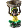 17" Rasta Jamaican Man Holding Open Storage Box Polyresin Ashtray