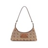 GUESS Neda Top Zip Shoulder Bag Latte Logo