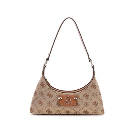 GUESS Neda Top Zip Shoulder Bag Latte Logo