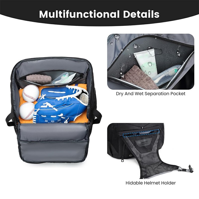 SUIOPPYUW Youth Baseball Bag For Boys 8-12 Large Capacity And