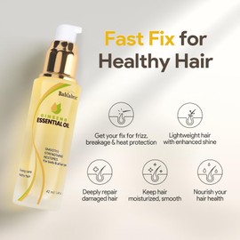 Hair Oil for Dry Damaged Hair, Argan Oil for Hair Treatment, Nourishing, Smooth & Shine, Frizz Control, Heat Protectant, Lightweight Styling Oil for All Hair Types, 42ml