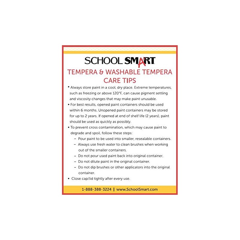 School Smart Washable Tempera Paint, Quart, Red