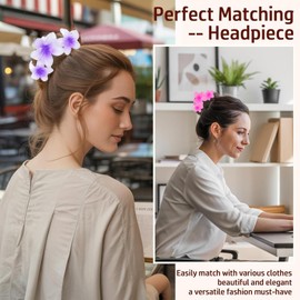 Flomiara Hair Clips for Women Flower Clips Cute Hair Clips Suitable for Thick Thin Hair Non-Slip Matte Fixed Hairpin Plastic Hairpin Transparent Yellow White Purple