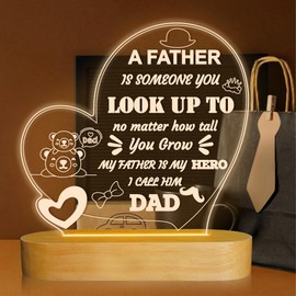 Anywin Gifts for Dad, Father's Day Gifts from Daughter 3D Night Light LED Illusion Table Lamp Warm Light for Home Decor, Birthday,Xmas,Holidays Gifts for Father,A Thankyou Gifts for Father
