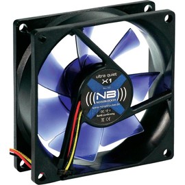 (((noiseblocker))) BlackSilentFan X-1 - 80 x 80 x 25 mm - 3 Pin - 1300 rpm - 10 dbA - 26 m3/h