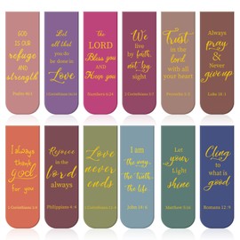 JarThenaAMCS 48Pcs Bible Verse Magnetic Bookmarks Jesus Faith Book Marks Inspirational Scripture Quotes Magnet Page Clips for Teachers Students Book Lovers Reading Gifts