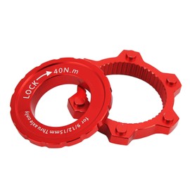 CANSUCC Bike Hub Disc Brake Center Lock Adapter Aluminum Alloy Center Lock Disc to 6 Pin Disc Adapter Red