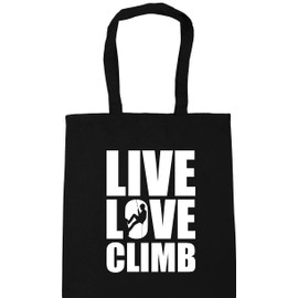 Hippowarehouse Live Love Climb Tote Shopping Gym Beach Bag 42cm x38cm, 10 litres