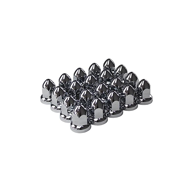 JIUXI ABS Chrome Plastic 33mm Push-on Bullet Flanged Lug Nut