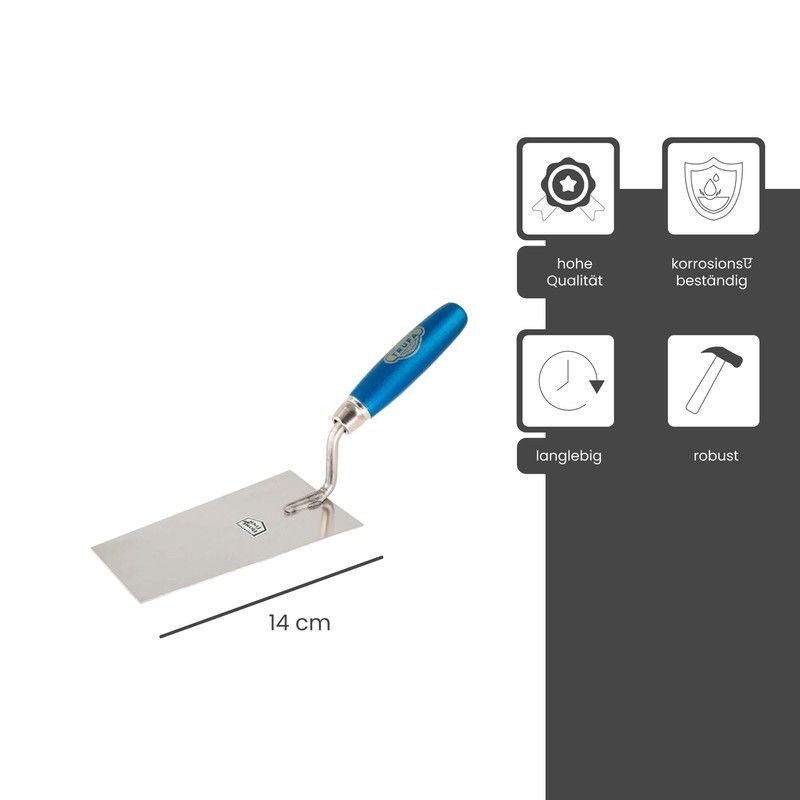 TRUFA Berner Cleaning Trowel Rustproof with Wooden Handle Blue, 14